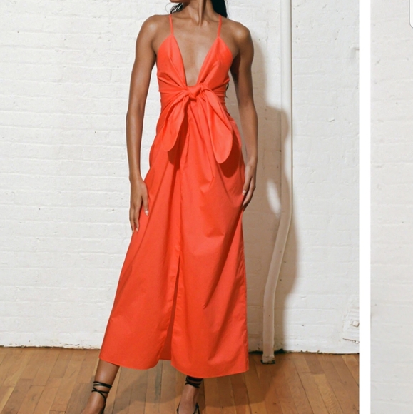 Mara Hoffman Dresses & Skirts - SOLD MARA HOFFMAN Lolita Tie-Front Organic Cotton Midi Dress in Orange NWT